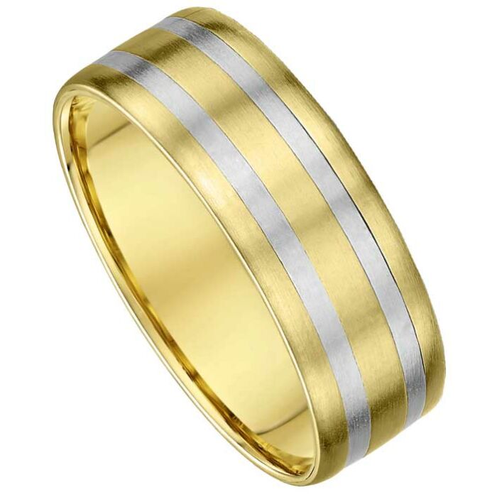 6mm Two Tone Gold Wedding Ring | 640A00