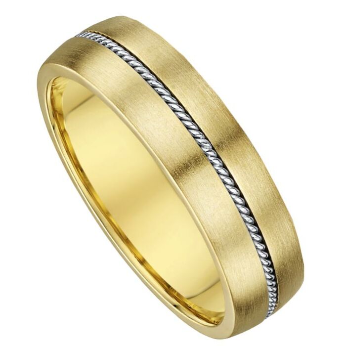 6mm Two Tone Gold Wedding Ring | 153A02G