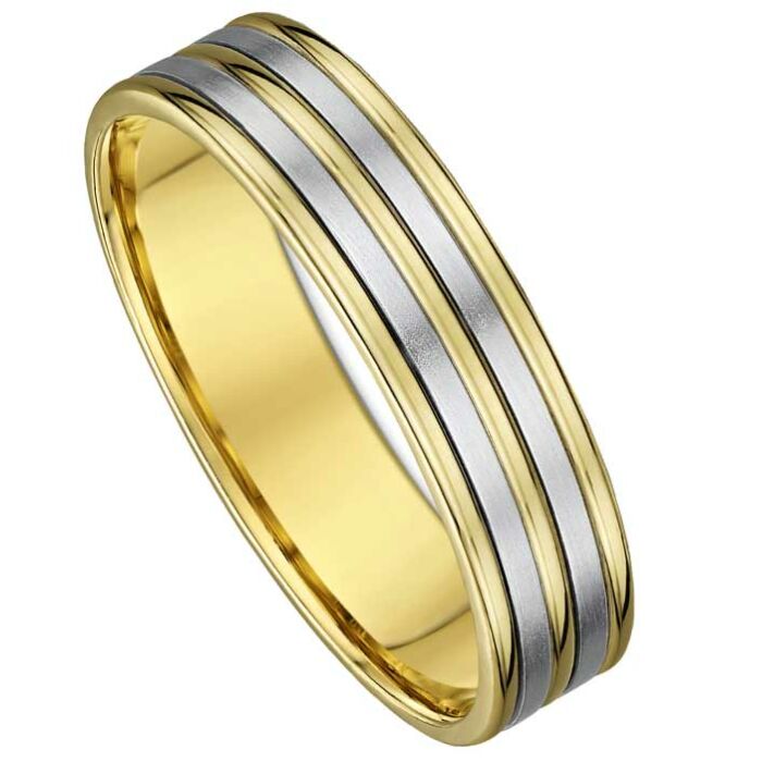 6mm Two Tone Gold Wedding Ring | 641A00