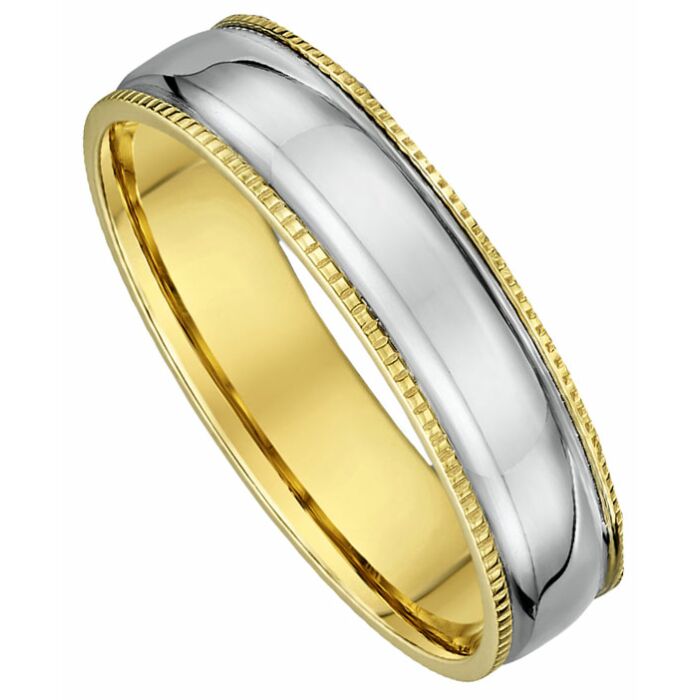 5mm Two-Colour Gold Wedding Ring | 581A00