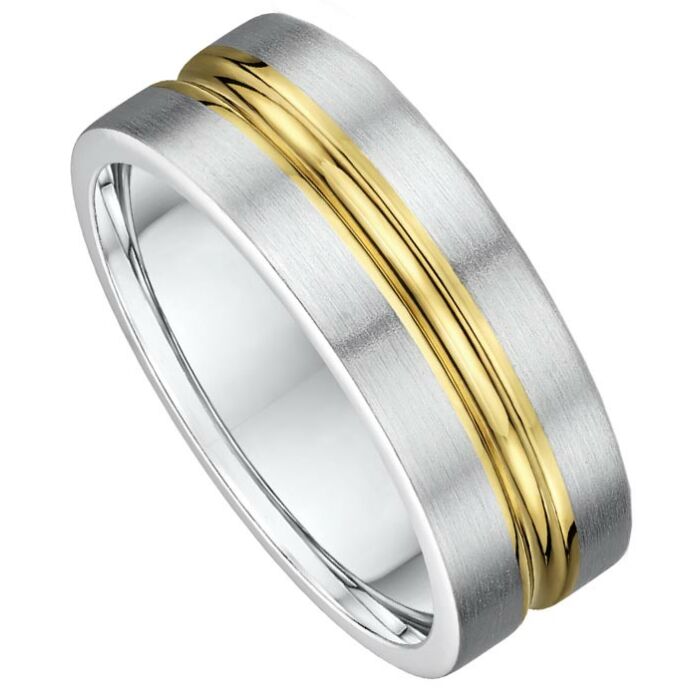 8mm Two Tone Gold Wedding Ring | 819A01
