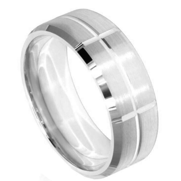 Wedding Ring Diamond CUT 20 U CUT CENTRE / HORIZONTAL SPACED U CUTS AROUND/BEVEL