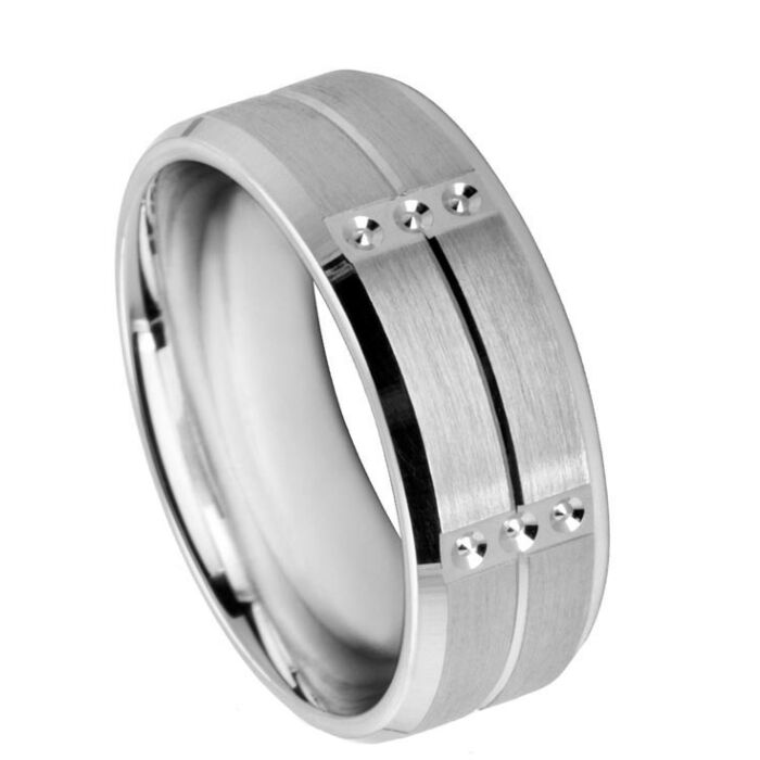 Wedding Ring Diamond CUT 58 V GROOVE CENTRE/PERIODIC FLAT & CIRCLE PATTERN AROUND