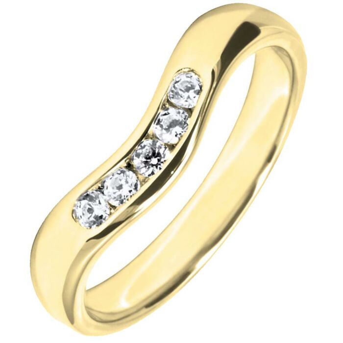 4mm Shaped Wedding Ring - 0.19ct Diamond | W261