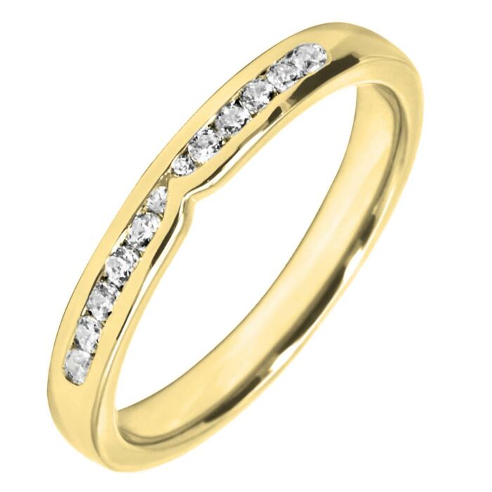 2.75mm Shaped Wedding Ring - 0.16ct Diamond | W584