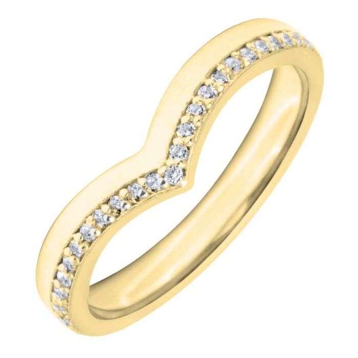 3mm Shaped Wedding Ring - 0.15ct Diamond | W631