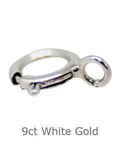 9ct WHITE GOLD OPEN BOLT RINGS 5.5mm