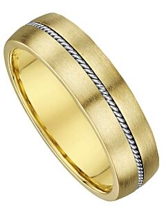 6mm Two Tone Gold Wedding Ring | 153A02G