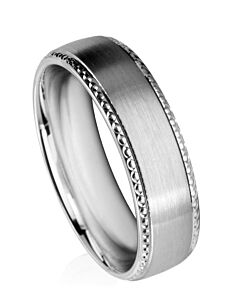 Wedding Ring Diamond CUT 62 STEPPED EDGE WITH CIRCLE PATTERN POLISH FINISH