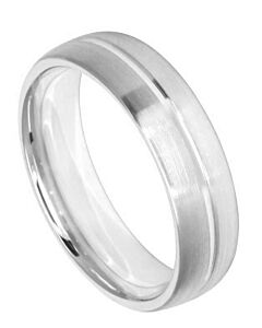 Diamond Cut Wedding Ring CUT 7 CENTRAL U GROOVE MATT FINISH