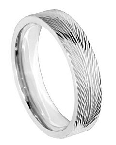 Wedding Ring Diamond CUT 9 FULL DIAMOND FEATHER CUT POLISH FINISH