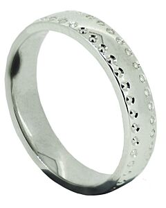 Wedding Ring Diamond CUT 13 DIA/CUT CIRCLED EDGES POLISH FINISH