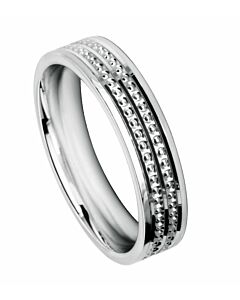 Wedding Ring Diamond Cut 63 -  3 X Central V Grooves With Circle Pattern Poli