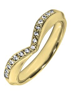 3.5mm Shaped Wedding Ring - 0.15ct Diamond | W531