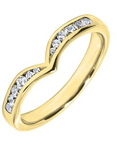 3mm Shaped Wedding Ring - 0.19ct Diamond | W557