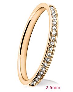 2.5mm Court Wedding Ring - Brilliant Cut Grain Diamonds  | 750B05 750B04 750B03