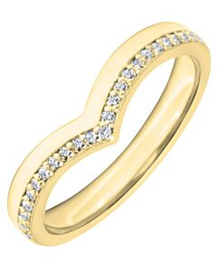 3mm Shaped Wedding Ring - 0.15ct Diamond | W631