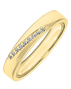 4mm Shaped Wedding Ring -  2mm, 9 x 1mm stones - 0.045ct Diamond stones | W638