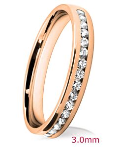 3.0mm Court Wedding Ring - Brilliant Cut Diamonds Channel  | 758B06G 758B07G 758B08G