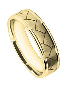 6mm Wedding Ring W7504 | Gents Pattern - Laser Engraving Wedding Ring