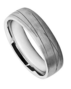 6mm Wedding Ring W7508 | Gents Pattern - Laser Engraving Wedding Ring