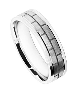 6mm Wedding Ring W7513 | Gents Pattern - Laser Engraving Wedding Ring