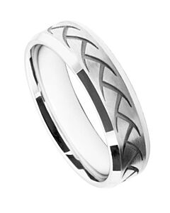 6mm Wedding Ring W7515| Gents Pattern - Laser Engraving Wedding Ring