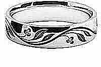 Engraved Patterned wedding rings gold